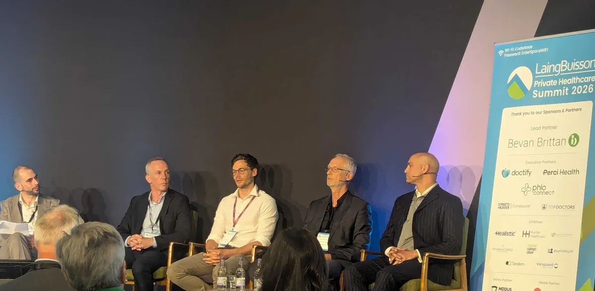 Ollie Capel speaking on the patient acquisition panel at the LaingBuisson Private Healthcare Summit 2026